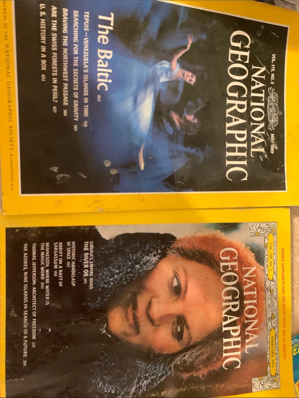National Geographic Covers — Yellow, Blue, Brown